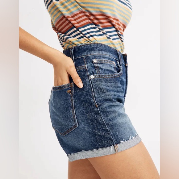 Madewell Pants - Madewell Women's Curvy High Rise Denim Shorts - Dark Blue
